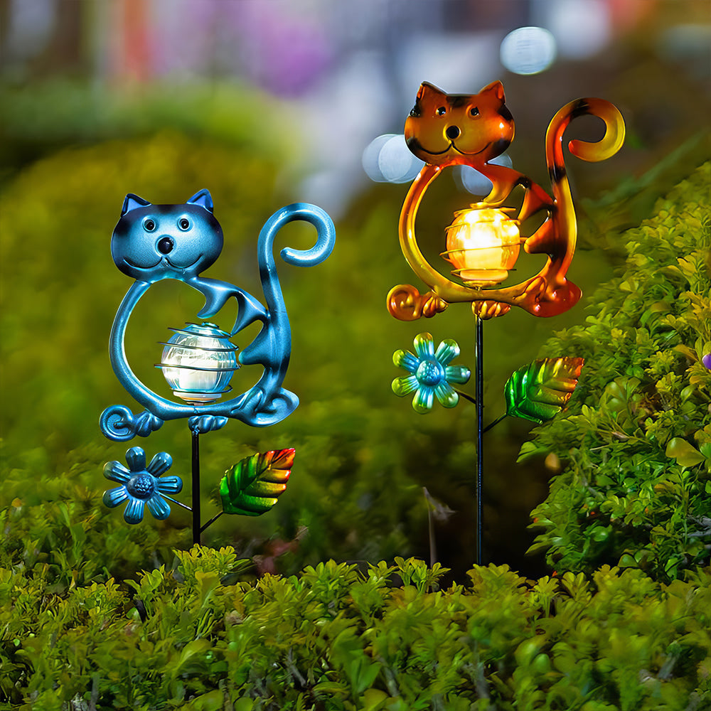 Solar Powered Outdoor Dog Garden Light with LED Stake 27 Inch