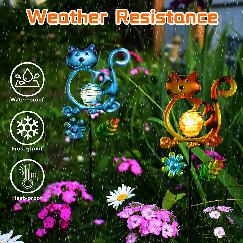 Solar Powered Outdoor Dog Garden Light with LED Stake 27 Inch