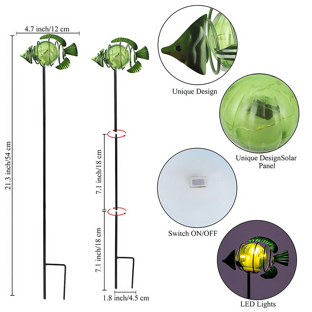 Solar Powered Outdoor Dog Garden Light with LED Stake 27 Inch