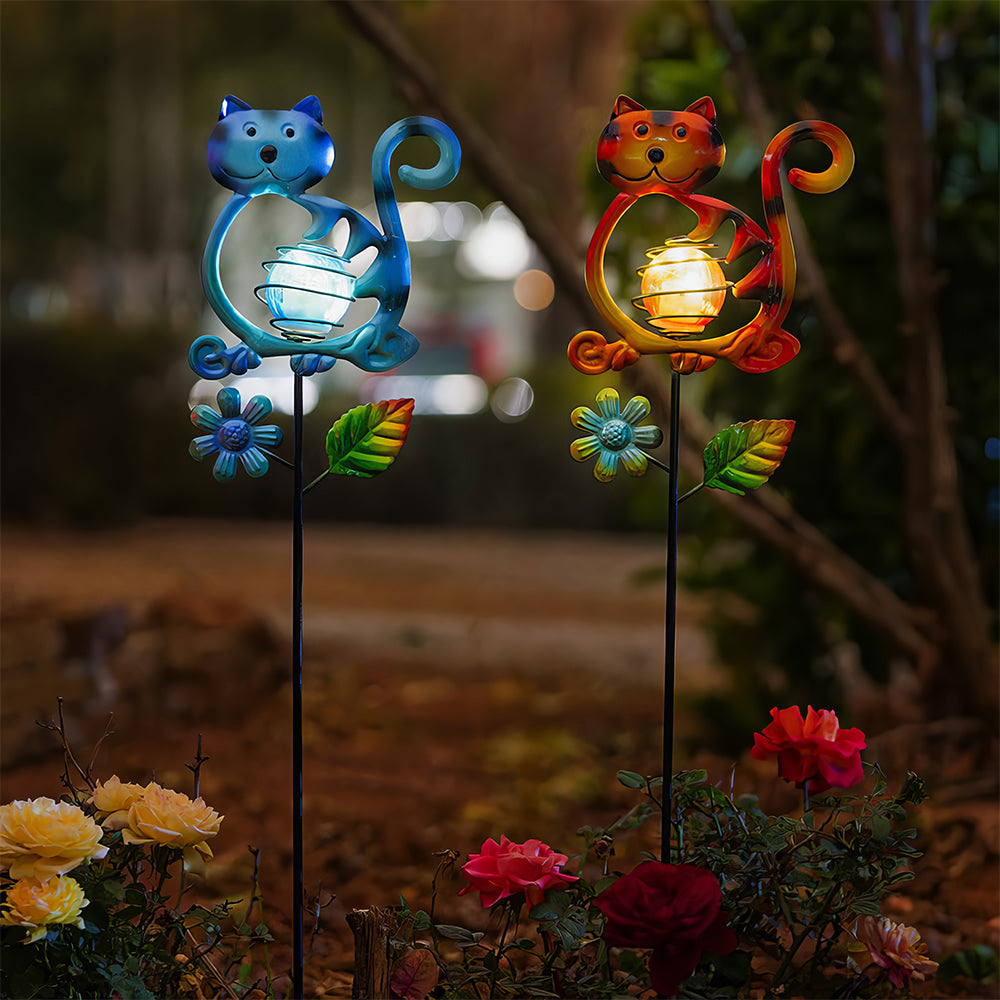 Solar Powered Outdoor Dog Garden Light with LED Stake 27 Inch