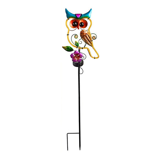 Solar Owl Garden Light Outdoor Decorative Figurine Stake 41 Inch